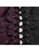 Black And Red Non Stretch Jacquard Woven Waist Side Eyelet String Gothic Style Slim Fit Color Block Vest