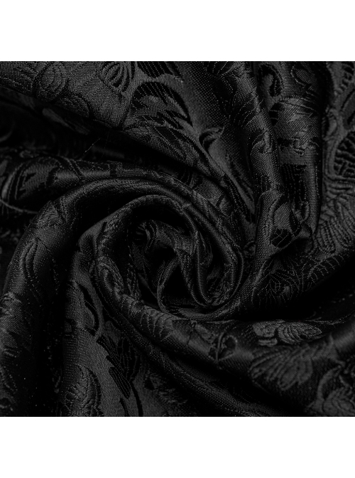 Black And Red Non Stretch Jacquard Woven Waist Side Eyelet String Gothic Style Slim Fit Color Block Vest