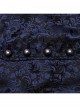Black And Blue Non Stretch Jacquard Woven Waist Side Eyelet String Gothic Style Slim Fit Color Block Vest