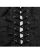 Black Non Stretch Jacquard Woven Waist Side Eyelet String Gothic Style Slim Fit Color Block Vest