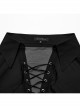 Sexy Black And Red Gradient See Through Front And Center Velvet Webbing String Gothic Style Loose Lantern Sleeve Shirt