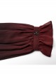 Sexy Black And Red Gradient See Through Front And Center Velvet Webbing String Gothic Style Loose Lantern Sleeve Shirt