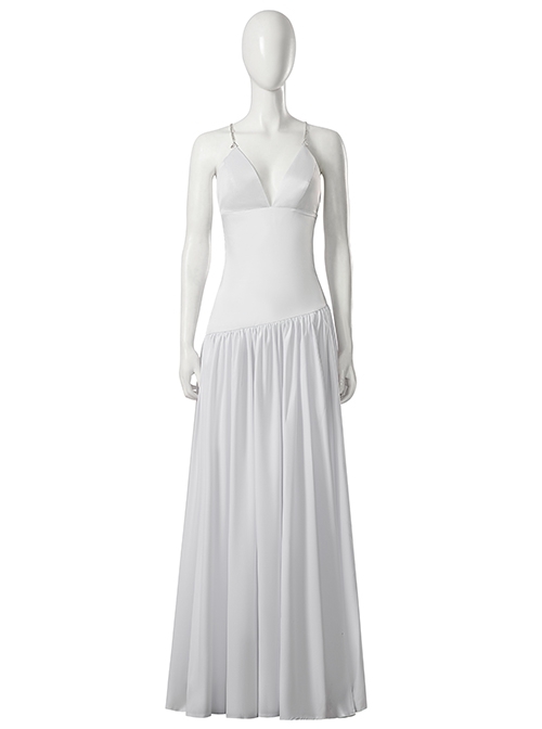 Joker 2 Folie à Deux Harley Quinn White Long Version Wedding Dress Halloween Cosplay Costume Full Set