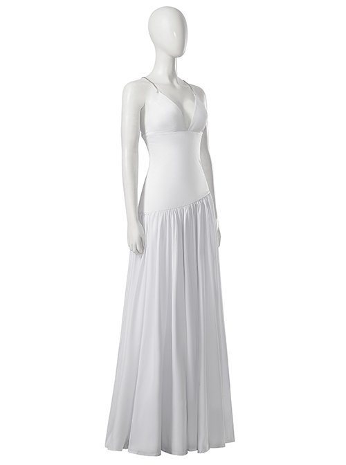 Joker 2 Folie à Deux Harley Quinn White Long Version Wedding Dress Halloween Cosplay Costume Full Set