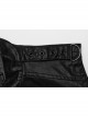 Black Non Stretch Glossy Twill Woven Front Asymmetrical Straps Punk Style Mid Length Sleeveless Vest