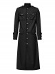 Handsome Black Non Elastic Woven Woven With Red Webbing Embellished With Punk Style Fitted Stand Collar Long Sleeved Jacket