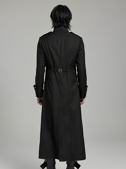 Handsome Black Non Elastic Woven Woven With Red Webbing Embellished With Punk Style Fitted Stand Collar Long Sleeved Jacket