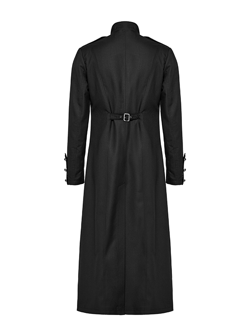 Handsome Black Non Elastic Woven Woven With Red Webbing Embellished With Punk Style Fitted Stand Collar Long Sleeved Jacket