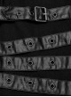 Personalized Black Non Elastic Twill Woven Splicing Taped Center Front Eyelet Strap With Japanese Button Punk Style Long Sleeved Zippered Jacket