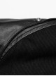 Personalized Black Non Elastic Twill Woven Splicing Taped Center Front Eyelet Strap With Japanese Button Punk Style Long Sleeved Zippered Jacket