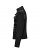 Personalized Black Non Elastic Twill Woven Splicing Taped Center Front Eyelet Strap With Japanese Button Punk Style Long Sleeved Zippered Jacket