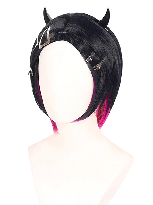 Game Valorant Clove Halloween Cosplay Accessories Gradient Wig And Headgears