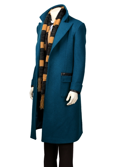 Fantastic Beasts And Where To Find Them Newt Scamander Halloween Cosplay Costume Blue Woolen Coat