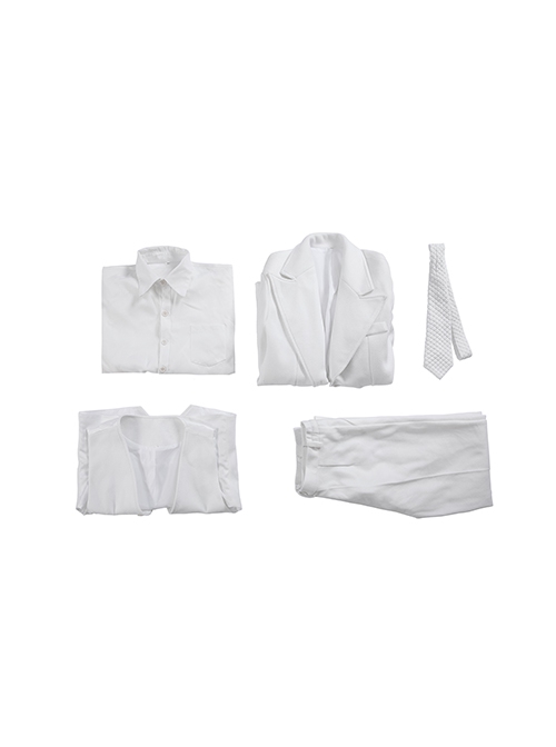 Joker 2 Folie à Deux Arthur Fleck White Suit Version Halloween Cosplay Costume Set Without Shoes