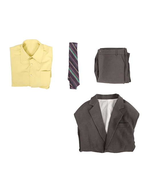 Joker 2 Folie à Deux Arthur Fleck Gray Suit Halloween Cosplay Costume Set Without Wig Without Shoes