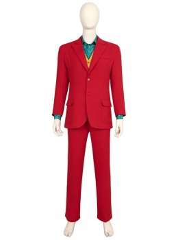 Joker 2 Folie à Deux Arthur Fleck Red Suit Halloween Cosplay Costume Set Without Wig Without Shoes