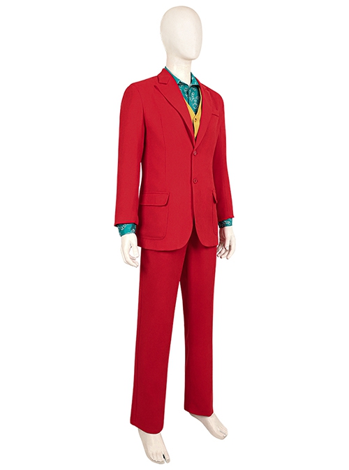 Joker 2 Folie à Deux Arthur Fleck Red Suit Halloween Cosplay Costume Set Without Wig Without Shoes