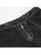 Irregular Dark-Grain Spliced Bright Patent Leather Bucket Studs Black Punk Leggings Pants