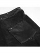 Irregular Dark-Grain Spliced Bright Patent Leather Bucket Studs Black Punk Leggings Pants