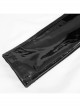 Irregular Dark-Grain Spliced Bright Patent Leather Bucket Studs Black Punk Leggings Pants
