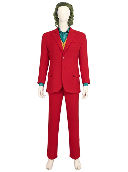 Joker 2 Folie à Deux Arthur Fleck Red Suit Halloween Cosplay Accessories Brown Shoes