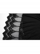 Black V Neck Stretch Knit With Lace Gothic Bat Silhouette Dress