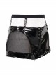 Patent Leather Splicing Elastic Mesh Rivet Chain Black Super Short Punk Pants