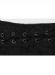 Sexy Lace Knitted Fabric With Pleated Front And Rivet Gothic Style Slit Long Sleeve Dress
