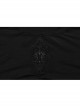 Black Stretch Micro Transparent Mesh Front Chest Pleated Link Embroidered Appliqué Gothic Style Long Sleeved T-Shirt