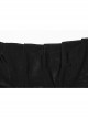 Black Stretch Micro Transparent Mesh Front Chest Pleated Link Embroidered Appliqué Gothic Style Long Sleeved T-Shirt
