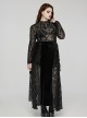 Sexy Black Velvet Spliced ​​Lace Ruffled Front Long Back Short Gothic Style Rope Skirt