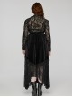 Sexy Black Velvet Spliced ​​Lace Ruffled Front Long Back Short Gothic Style Rope Skirt