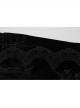 Sexy Black Stretch Velvet With Lace Front Feather Flower Decoration Gothic Style Flared Pants