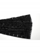 Sexy Black Stretch Velvet With Lace Front Feather Flower Decoration Gothic Style Flared Pants