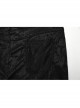Black Stretch Woven Patchwork Lace Print Front Slant Pocket Gothic Style Trousers