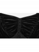 Sexy Black Velvet Lace Fabric With Heart Pattern On The Chest And Fishtail Suspenders Gothic Style Adjustable Sleeveless Dress