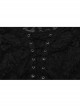 Black Elastic Lace Slim Fit Slightly Transparent Front Cuffs With Tie Design Gothic Style V-Neck Long Sleeved T-Shirt