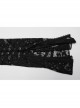 Black Elastic Lace Slim Fit Slightly Transparent Front Cuffs With Tie Design Gothic Style V-Neck Long Sleeved T-Shirt