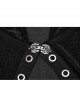 Irregular Black Flocking Fine Mesh Splicing Lace Edge Corn Decoration Gothic Style Hooded Drawstring Coat