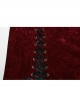 Sexy Black And Red Elastic Velvet With Lace Sleeves And Eyelet Decoration On The Hem Gothic Style V-Neck Embossed Dress