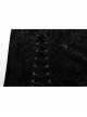 Sexy Black Elastic Velvet With Lace Sleeves And Eyelet Decoration On The Hem Gothic Style V-Neck Embossed Dress