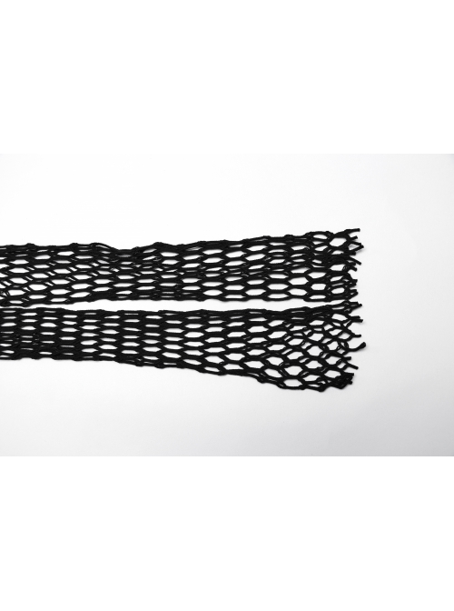 Black Sexy Hollow Elastic Diamond Mesh Punk Style Versatile Long-Sleeved T-Shirt