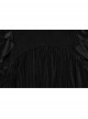 Black Elastic Flocking Side Waist Ruffles With Back Waist Tie Gothic Style Long Sleeve Off Shoulder Dress