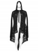 Exquisite Black Loose Elastic Pattern Mesh Fabric Front Center Velvet Tie Up Decorated Gothic Style Lace Cape