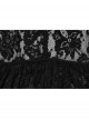 Exquisite Black Loose Elastic Pattern Mesh Fabric Front Center Velvet Tie Up Decorated Gothic Style Lace Cape