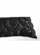 Exquisite Black Loose Elastic Pattern Mesh Fabric Front Center Velvet Tie Up Decorated Gothic Style Lace Cape