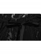 Exquisite Black Loose Elastic Pattern Mesh Fabric Front Center Velvet Tie Up Decorated Gothic Style Lace Cape