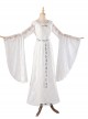 Movie The Lord Of The Rings Fairy Queen Galadriel Halloween Cosplay Costume White Dress Full Set