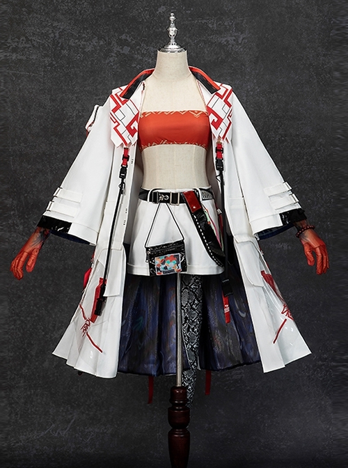 Game Arknights Nian Halloween Cosplay Costume Set Without Ear Ornament Without Earrings Without Ear Horns