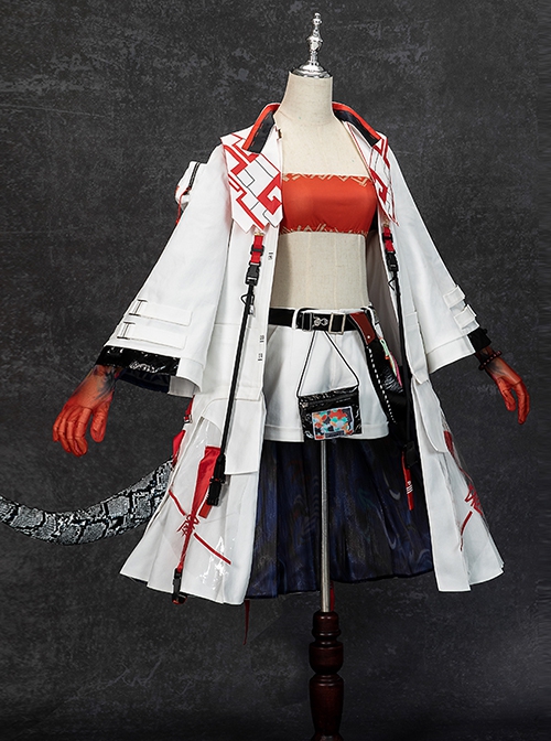 Game Arknights Nian Halloween Cosplay Costume Set Without Ear Ornament Without Earrings Without Ear Horns